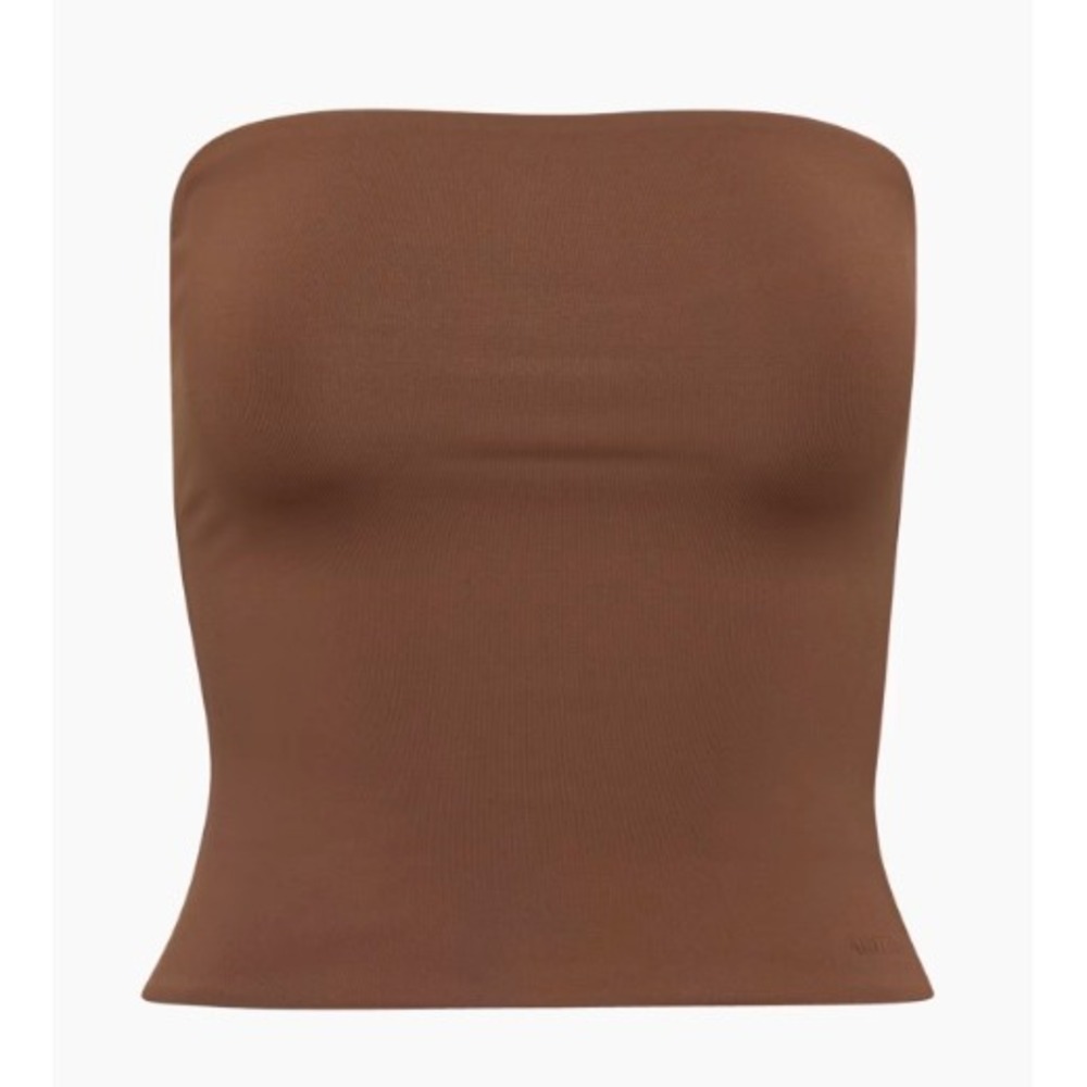 Aritzia Babaton Contour Tube Top Brown Strapless Bodysuit XS Chocolate Base Euro